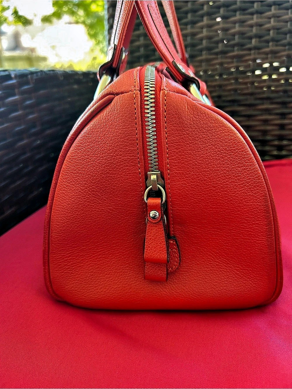 MCM Red Satchel with Matching Wallet - Picture 4 of 11